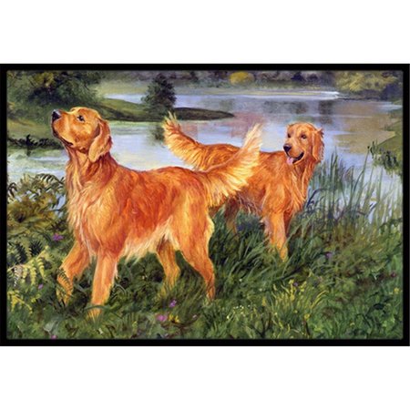 JENSENDISTRIBUTIONSERVICES Golden Retrievers Indoor or Outdoor Mat, 18 x 27 MI2557551